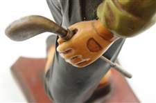 Classic Resin Sculpture of Golfer Holding Golf Club w/Ball on Base - Over 2ft!