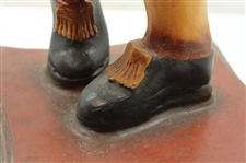 Classic Resin Sculpture of Golfer Holding Golf Club w/Ball on Base - Over 2ft!