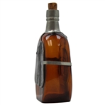 Amber Glass Pewter Golfer Decanter
