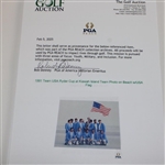 1991 Team USA Ryder Cup at Kiawah Island Team Photo on Beach w/USA Flag