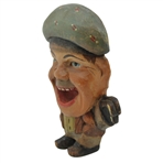 Wood Carved & Hand Painted Golfer w/Golf Bag 