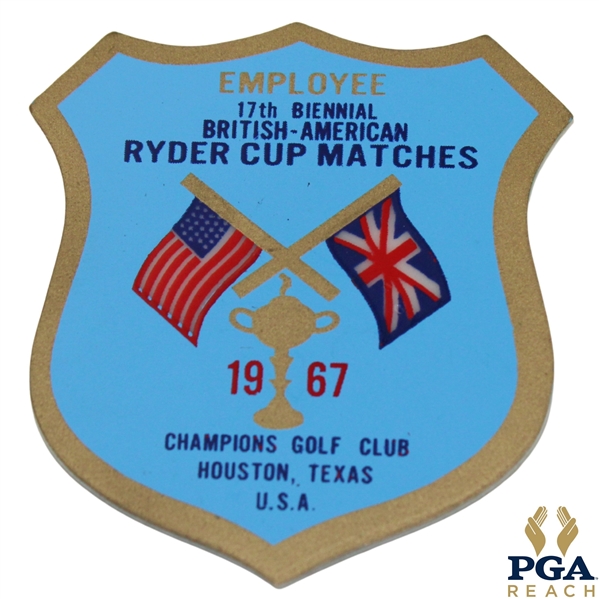 1967 Ryder Cup at Champions Club Employee Shield Badge