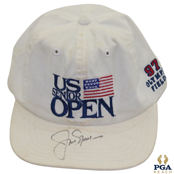 Jack Nicklaus Signed 1997 US Senior Open at Olympia Fields White Hat JSA ALOA