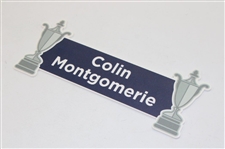 Colin Montgomerie Signed Used 2014 Senior PGA Championship Visor & Name Plate - 1st Major Win JSA ALOA