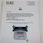 Colin Montgomerie Signed Used 2014 Senior PGA Championship Visor & Name Plate - 1st Major Win JSA ALOA