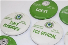 1972 PGA Championship at Oakland Hills News Kit w/Parking Passes, Media Bag, 13 Pinbacks & more