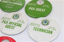 1972 PGA Championship at Oakland Hills News Kit w/Parking Passes, Media Bag, 13 Pinbacks & more