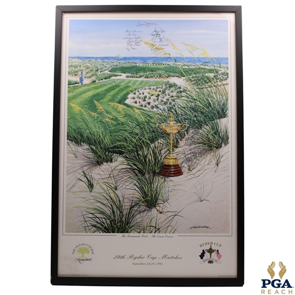 1991 Ryder Cup Team USA at Kiawah Island Poster - Framed