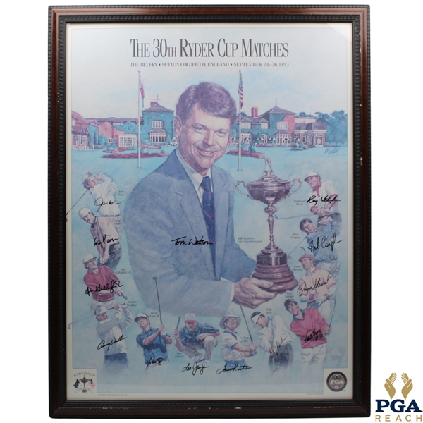 1993 Ryder Cup Team USA at the Belfry Facsimile Signed Poster - Framed