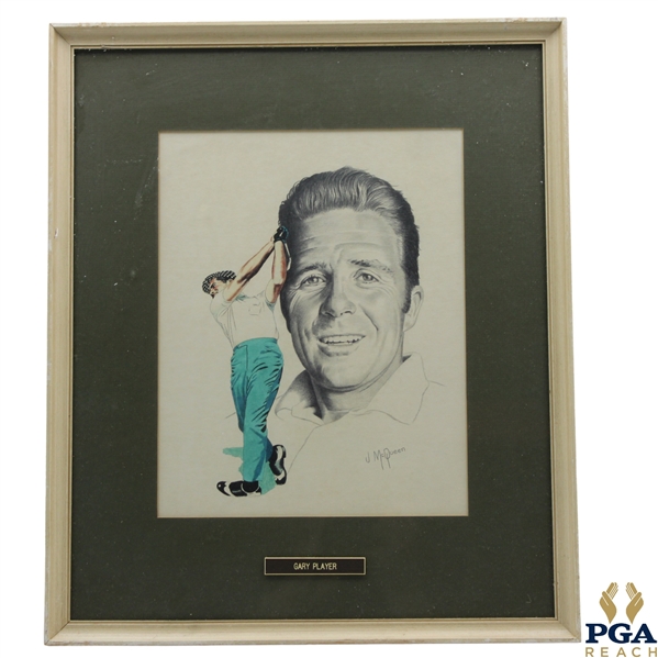 Gary Player Jim Mcqueen Print - Framed