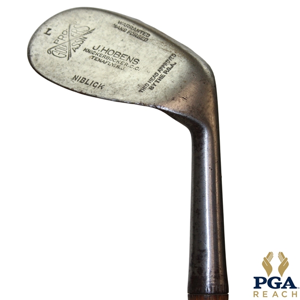 J. Hobens Knickerbocker C. C. Pro Golfers Ossoc. Left Handed P 91 Niblick 