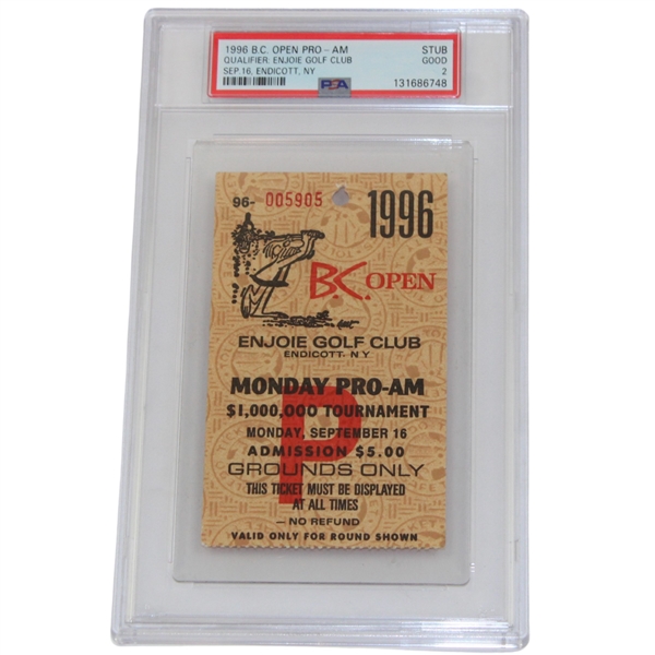 1996 BC Open Pro Am Monday Ticket  - Tiger 4th PGA Tournament PSA Ex 5