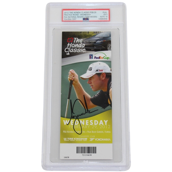 Tiger Woods Signed 2012 The Honda Classic Wednesday Ticket PSA EX 5 AUTO 10
