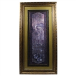 Narrow Golfer With Clubs & Balls Print - Framed
