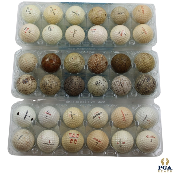 Three (3) Dozen Vintage & Classic Mesh, Bramble & other Golf Balls