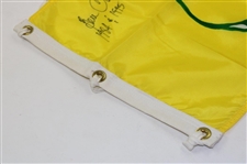 Ben Crenshaw Signed Classic 1995 Masters Yellow w/Green Outline Screen Flag w/Dates JSA ALOA