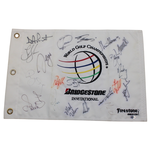 McIlroy, DJ, Els and Many Others Signed World Golf Championship Flag JSA ALOA