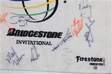 McIlroy, DJ, Els and Many Others Signed World Golf Championship Flag JSA ALOA