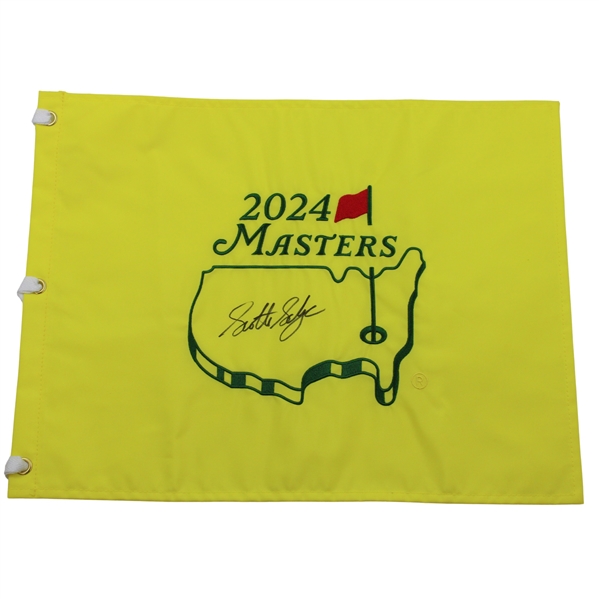 Scottie Scheffler Signed 2024 Masters Tournament Embroidered Flag JSA ALOA