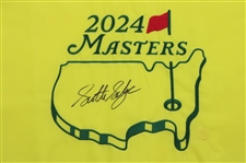 Scottie Scheffler Signed 2024 Masters Tournament Embroidered Flag JSA ALOA