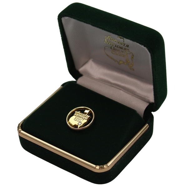 Augusta National Golf Club 10k Gold w/Diamond Employee Clubhouse Pin in Original Box