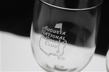 Pair of Augusta National Golf Club Members Logo White Wine Glasses