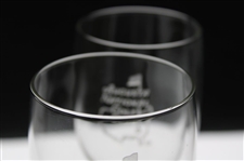 Pair of Augusta National Golf Club Members Logo White Wine Glasses