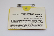 1975 Masters Tournament SERIES Badge #7559 - Jack Nicklaus Winner
