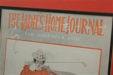 1901 Ladies Home Journal Lady Golfer Mid Swing Cover - Framed