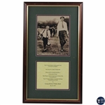 George H.W. Bush s 2002 Francis Ouimet Scholarship Fund Award Plaque - Framed