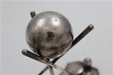 J. Crighton & Co George Street Edinburgh Tri-Club Sterling Silver Inkwell/Candle Holder Stand