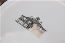 Six (6) Augusta National Clubhouse 2025 Holiday Party Red Checker Pattern Porcelain Dishes
