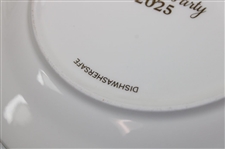 Six (6) Augusta National Clubhouse 2025 Holiday Party Red Checker Pattern Porcelain Dishes