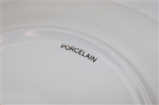 Six (6) Augusta National Clubhouse 2025 Holiday Party Red Checker Pattern Porcelain Dishes