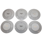 Six (6) Augusta National Clubhouse 2025 Holiday Party Red Checker Pattern Porcelain Dishes