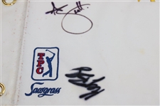 Tiger Woods & others Signed 2011 The Players Embroidered Flag JSA ALOA