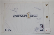 Tiger Woods & others Signed 2011 The Players Embroidered Flag JSA ALOA
