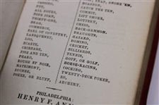 1847 'Hoyle's Games Improved: The Established Rules & Practice' Book with Mention of Goff/Golf