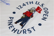Jake Knapp Signed 2024 US Open at Pinehurst Embroidered Flag BAS #AD54722