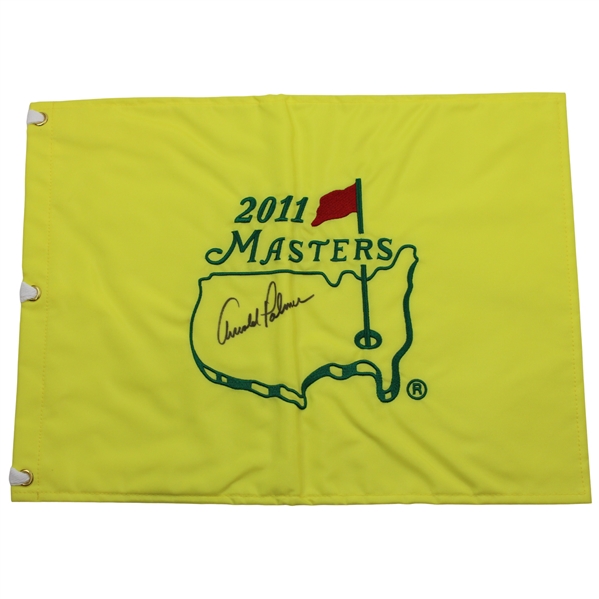 Arnold Palmer Signed 2011 Masters Tournament Embroidered Flag JSA ALOA