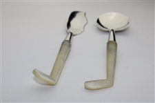 Sterling Spoon And Butter Knife With Pearl Handles In Original Fitted Case
