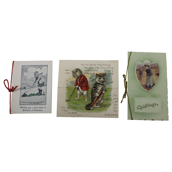 Group of Victorian Golf Christmas Cards