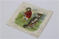 Group of Victorian Golf Christmas Cards
