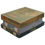Group Of 3 Original Golf Clothes Boxes With Outstanding  Golf Scenes To Covers