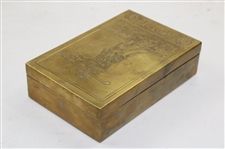 Circa 1910 Lidded Brass Box with Post-Swing Golfer