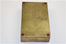 Circa 1910 Lidded Brass Box with Post-Swing Golfer