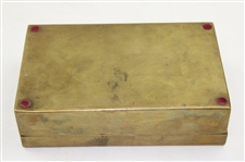 Circa 1910 Lidded Brass Box with Post-Swing Golfer