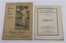 Group of Two (2) Bobby Jones first edition Instructional pamphlets