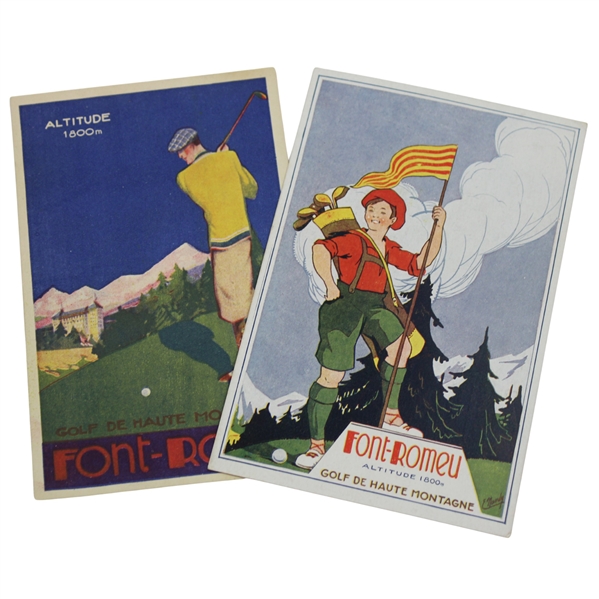 Lot of Two (2) 1920’s French advertising postcards for Font -Romeu