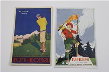 Lot of Two (2) 1920’s French advertising postcards for Font -Romeu